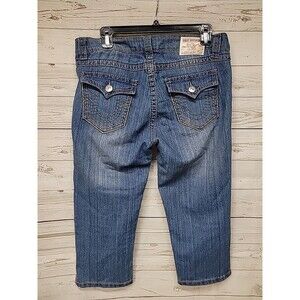 True Religion Jeans Junior's‎ Basic Capri Cropped Stretch Denim Size 13/14
